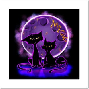 Cosmic Black Cats Posters and Art